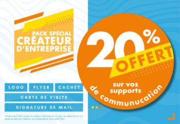 Pack créateur d'entreprise : 20% offert sur vos supports de communication