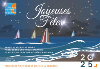 Joyeuses fêtes avec illustration des bateaux du Vendée Globe