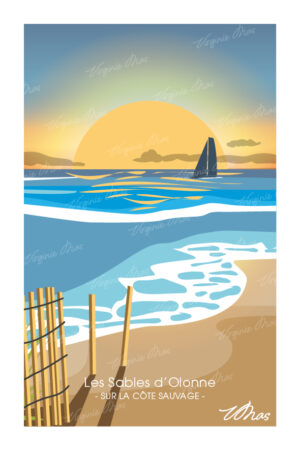 Carte postale et affiche les sables d'Olonne - 04 - Sur la cote sauvage