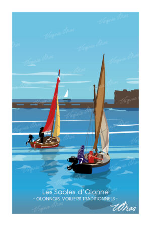Carte postale et affiche les sables d'Olonne - 01 - Olonnois, voiliers traditionnels