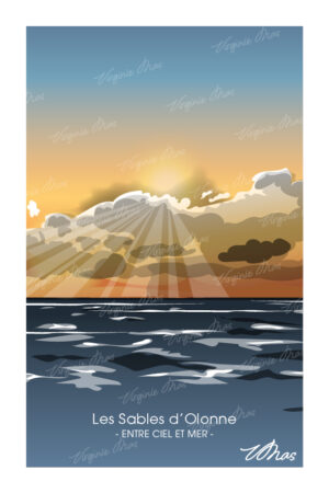 Carte postale et affiche les sables d'Olonne - 02 - Entre ciel et mer