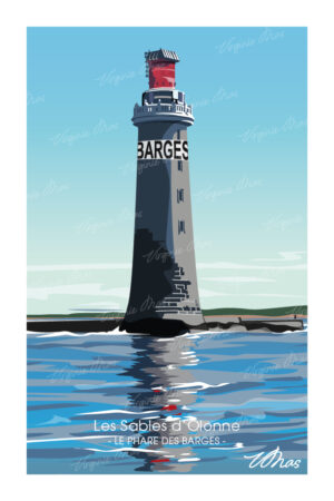Carte postale et affiche les sables d'Olonne - 05 - Le phare des Barges