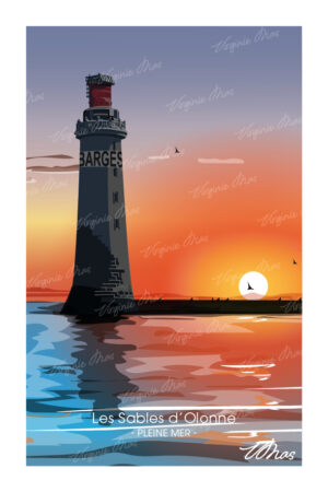 Carte postale et affiche les sables d'Olonne - 07- Pleine mer