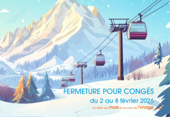 Montagne enneigée, illustration pour les congés d'hiver